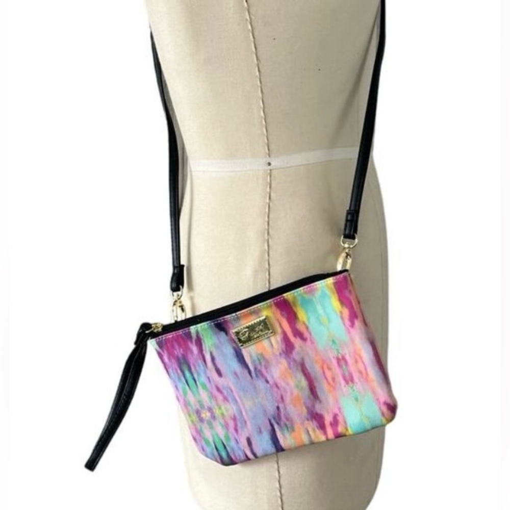 Betsey Johnson Multicolor Watercolor Print Crossbody Bag